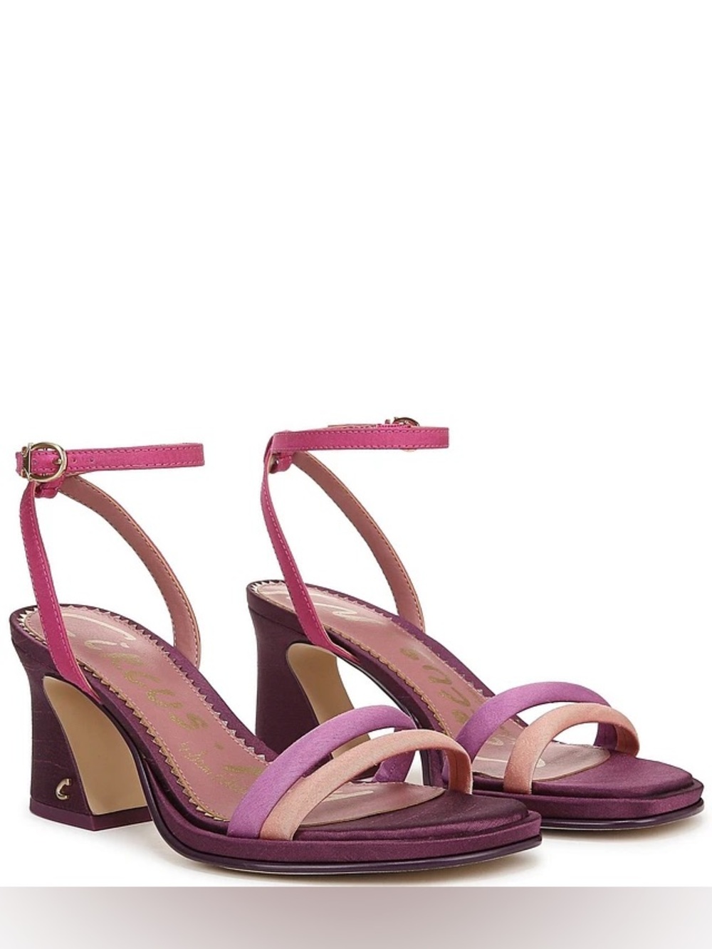 NWT Circus NY by Sam Edelman Holly Silk Colorblock Ankle Strap Dress Sandals